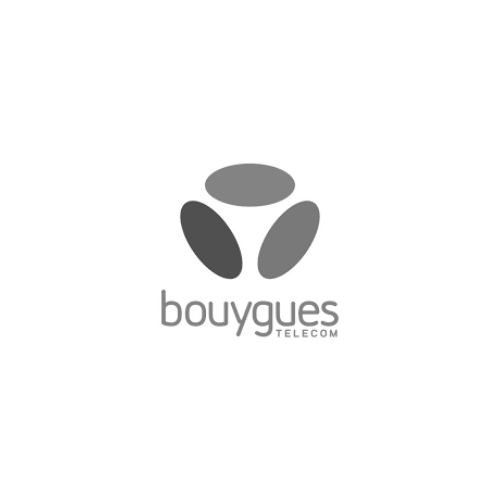 Logo de Bouygues Telecom, composé de trois formes ovales et du nom de l'entreprise en lettres minuscules.