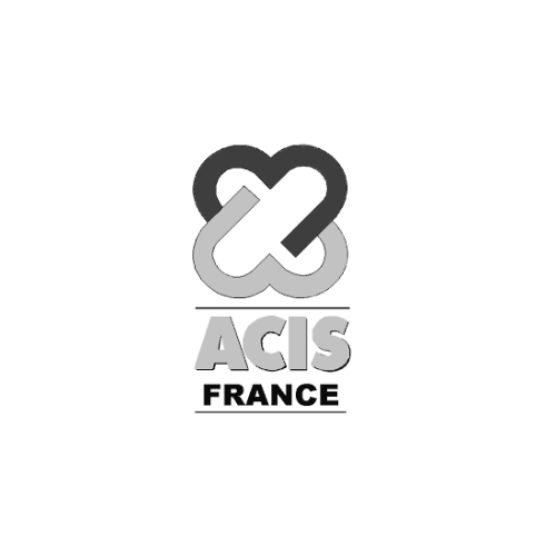 Logo d’ACIS France, présentant un symbole entrelacé et une typographie moderne, représentant innovation et fiabilité.