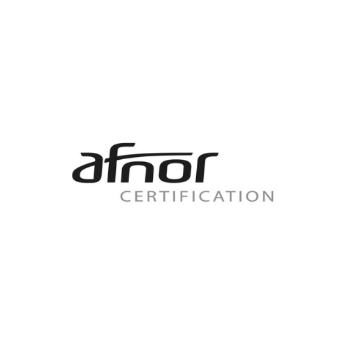 Logo de l’AFNOR Certification, organisme français de normalisation et de certification, avec une typographie épurée et une ligne graphique dynamique.